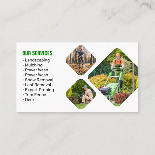 Groen & Oranje Grasverzorging Landschapsarchitectu Visitekaartje (Achterkant)