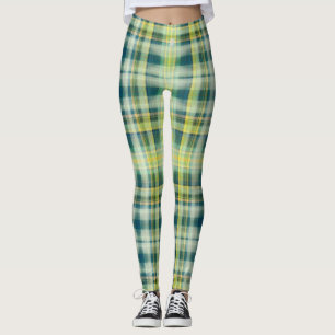 Groen oranje grijs, verstrooid patroon Leggings