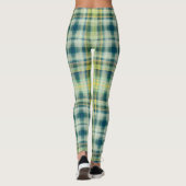  Groen oranje grijs, verstrooid patroon Leggings (Achterkant)