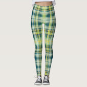  Groen oranje grijs, verstrooid patroon Leggings (Voorkant)