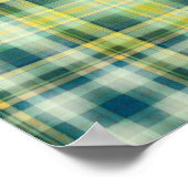  Groen oranje grijs, verstrooid patroon Poster (Hoek)