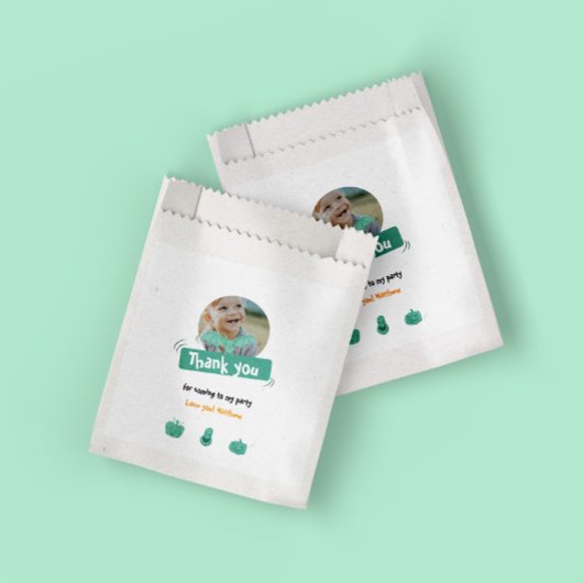 Groen & oranje Halloween verjaardagsfeestje bedank Bedankzakje