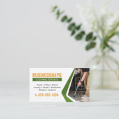 Groen & Oranje Huis Schoonmaak Kantoor Schoonmaak  Visitekaartje (Staand voorkant)