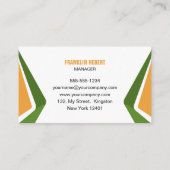 Groen & Oranje Huis Schoonmaak Kantoor Schoonmaak  Visitekaartje (Achterkant)