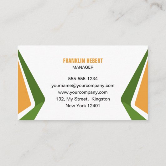 Groen & Oranje Huis Schoonmaak Kantoor Schoonmaak  Visitekaartje (Achterkant)