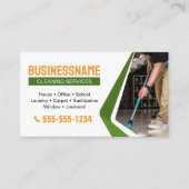 Groen & Oranje Huis Schoonmaak Kantoor Schoonmaak  Visitekaartje (Voorkant)