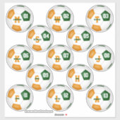 groen oranje individueel gepersonaliseerd voetbalt sticker (Vel)