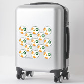 groen oranje individueel gepersonaliseerd voetbalt sticker (Koffer)