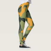 Groen & Oranje leger Camo Camouflage Leggings (Rechts)