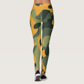 Groen & Oranje leger Camo Camouflage Leggings (Achterkant)