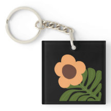 Groen & Oranje Modern Abstract Bloemmotief
