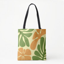 Groen & Oranje Modern Abstract Bloemmotief