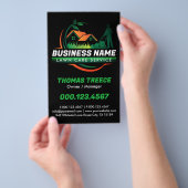 Groen Oranje Modern Gazon Verzorging Landschapsdie Flyer (Hand)