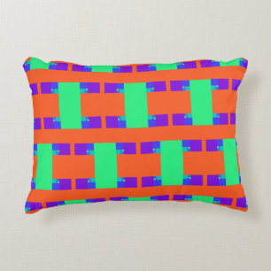 groen oranje paars abstract kunstpatroon accent kussen