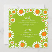 Groen Oranje Retro Daisy Bachelorette Itinerary Kaart (Achterkant)