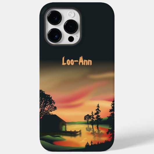  groen Oranje rood landschap Zonsondergang Case-Mate iPhone Case (Achterkant)