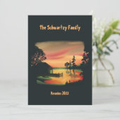  groen Oranje rood landschap Zonsondergang Kaart (Staand voorkant)