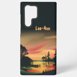 groen Oranje rood landschap Zonsondergang Samsung Galaxy Hoesje