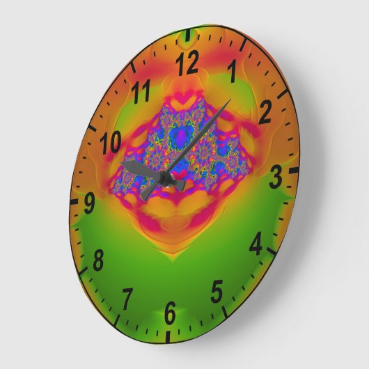 Groen Oranje Roze Blauw Fractal ~ Grote Klok (Hoek)