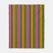 Groen Oranje Roze Verticale Strepen Design   Fleece Deken (Voorkant)