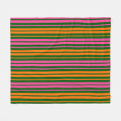 Groen Oranje Roze Verticale Strepen Design   Fleece Deken (Voorkant (Horizontaal))