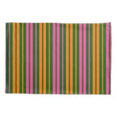 Groen Oranje Roze Verticale Strepen Design Kussensloop (Achterkant)