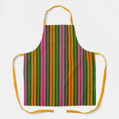 Groen Oranje Roze Verticale Strepen Design Schort (Voorkant)