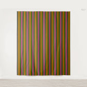 Groen Oranje Roze Verticale Strepen Design Wandkleed (Voorkant)