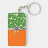 Groen & oranje shamrock patroon sleutelhanger (achterkant)