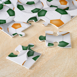 groen oranje team kleuren jongens voetbal legpuzzel
