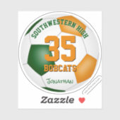 groen oranje team kleuren jongens voetbal sticker (Vel)