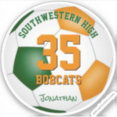 groen oranje team kleuren jongens voetbal sticker (Voorkant)