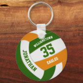 groen oranje team kleuren jongens volleybal sleutelhanger (Voorkant)
