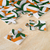 groen oranje team kleuren meisjes volleybal legpuzzel (Zijkant)