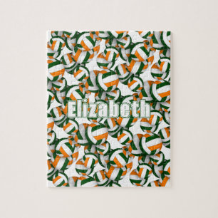 groen oranje team kleuren meisjes volleybal legpuzzel