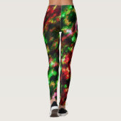Groen, oranje tot roodbaars, vedereffect leggings (Achterkant)