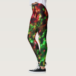 Groen, oranje tot roodbaars, vedereffect leggings