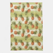 Groen Oranje Tropisch anananasepfruitpatroon Theedoek (Verticaal)