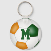 Groen oranje Voetbal Team Gifts Meisjes Jongens Sp Sleutelhanger (Achterkant)