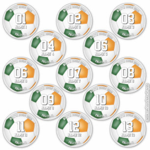 groen oranje voetbalteamkleuren cadeaus set van 13 sticker