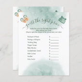 GROEN & ORANJE WATERVERF BABY SHOWER SPEL (Voorkant / Achterkant)