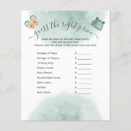 GROEN & ORANJE WATERVERF BABY SHOWER SPEL