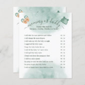 GROEN & ORANJE WATERVERF BABY SHOWER SPEL (Voorkant / Achterkant)