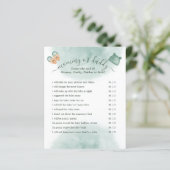 GROEN & ORANJE WATERVERF BABY SHOWER SPEL (Staand voorkant)