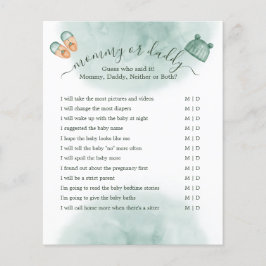 GROEN & ORANJE WATERVERF BABY SHOWER SPEL