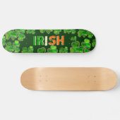 Groen Oranje wit Iers vlaggeschaald Shamrock Skate Skateboard (Horizontaal)