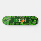 Groen Oranje wit Iers vlaggeschaald Shamrock Skate Skateboard (Horizontaal)