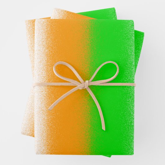 Groen Oranje wit - Sint Patrick's Day Stripes Inpakpapier Vel (In situ)