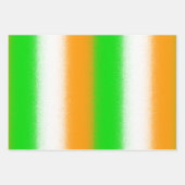 Groen Oranje wit - Sint Patrick's Day Stripes Inpakpapier Vel (Voorkant)