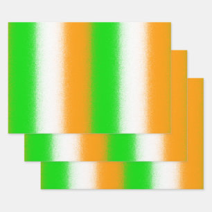 Groen Oranje wit - Sint Patrick's Day Stripes Inpakpapier Vel
